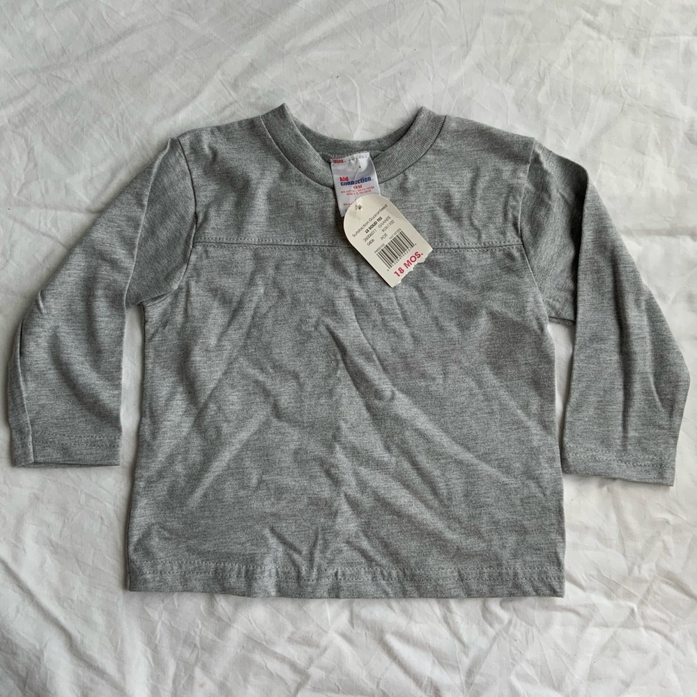 Kids Connection Long Sleeve Shirt 18M Gray/Silver Cotton Blend